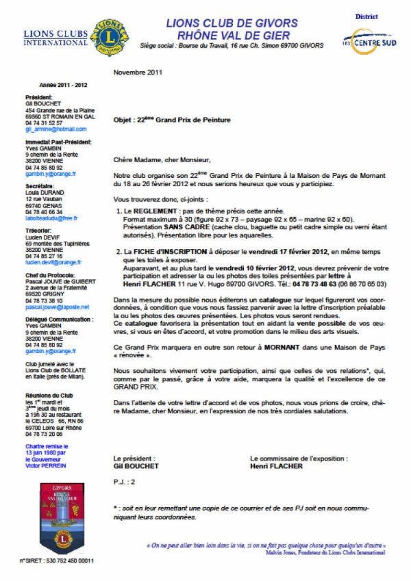 fiche d'inscription
